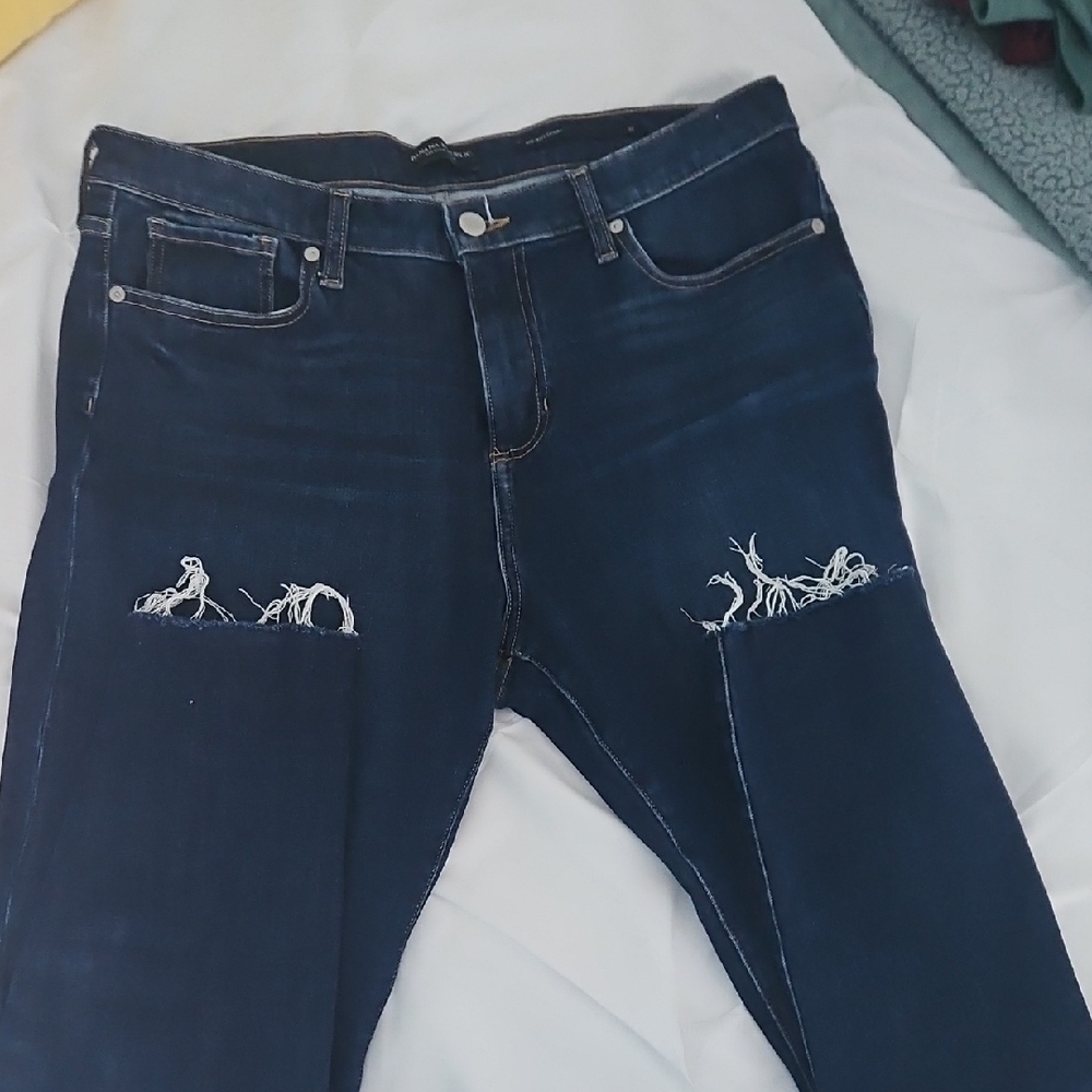 Banana Republic Navy Distressed Skinny Jeans